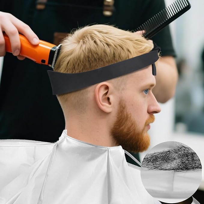 Hair Cutting Kit,Fade Haircut Guide for Men,Include Self Haircut Guide & Cape Umbrella Waterproof,Cutting Combs for Hair Stylist, Adjustable Black Fade Hair Cutting Guide, Salon Supplies for Home