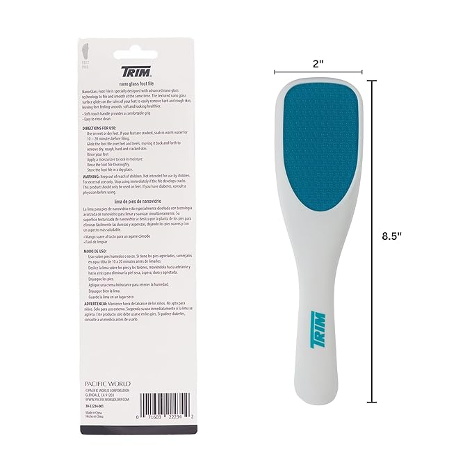 TRIM Nano Glass Foot File, Professional Callus Remover & Pedicure Tool