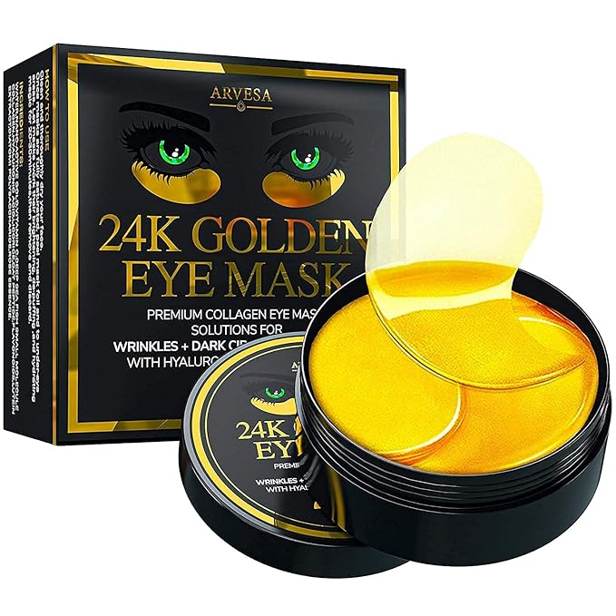Under Eye Collagen Patches - 24K Gold Eye Mask Anti-Aging Hyaluronic Acid - Under Eye Mask for Reducing Dark Circles & Puffy Eyes (30 PAIRS) - Under Eye Bags Treatment