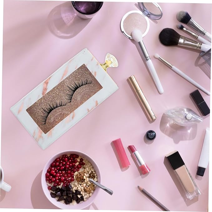Beaupretty Rectangle Fake Lash Storage Box with Window and Handle 10-Piece Set Organizer for False Eyelashes for Makeup Artists and Eyelash Enthusiasts