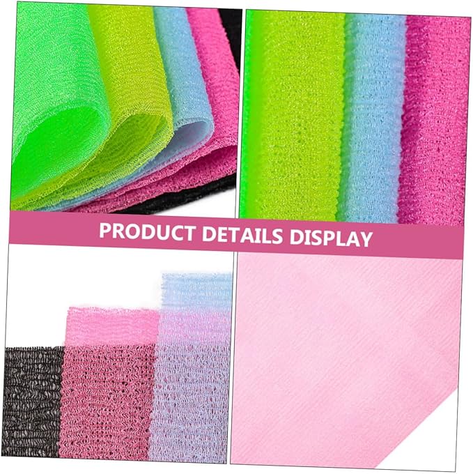 EPIGEIST 5pcs Exfoliating Back Scrubber for Shower Strap Bathing Body Washer for Improved Skin Health Convenient Hanging Design Color Random