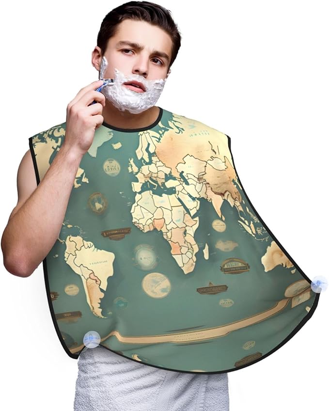 Maryland Flag Print Beard Bib Shaving Apron, Beard Hair Trimming Cape Gift For Dad