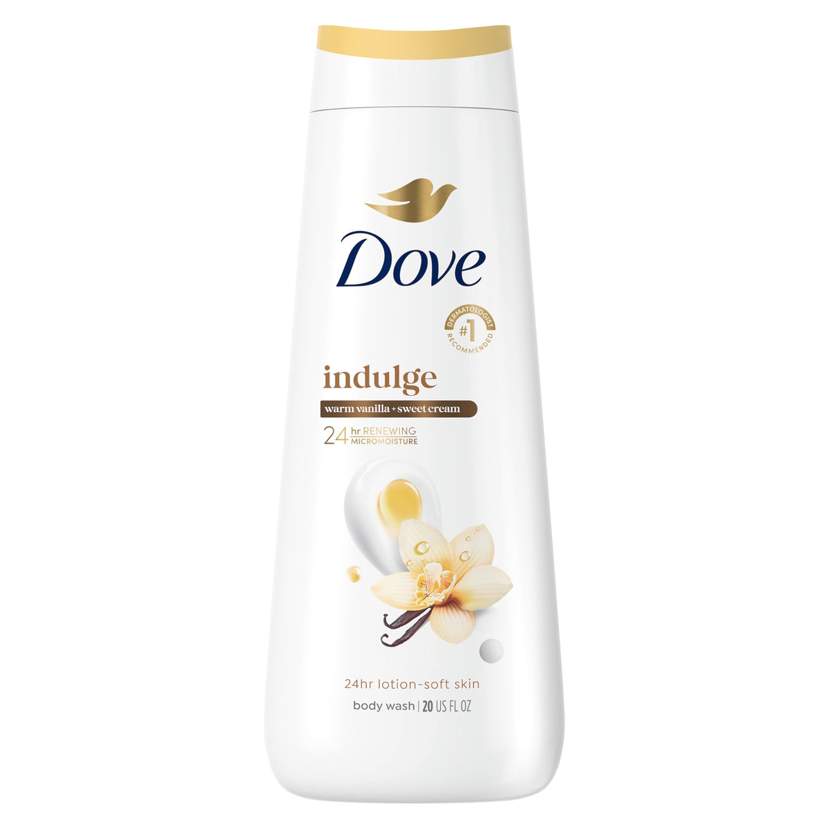 Dove Vanilla Body Wash for Hydrated & Soft Skin, 20 oz