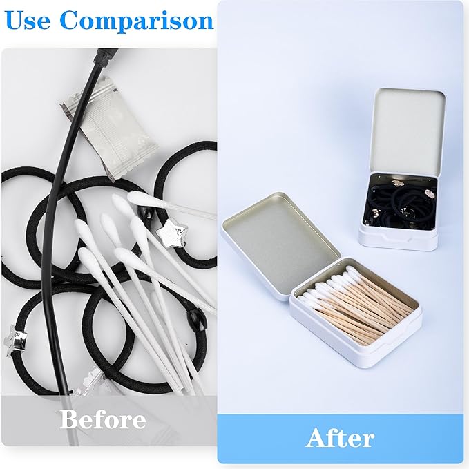 LIGHUFEIC 2Pcs Portable Travel Cotton Pad Holder,Bathroom Vanity Organizer for Cotton Balls, Swabs, Floss - Dispenser for Cosmetic Sponge(White)