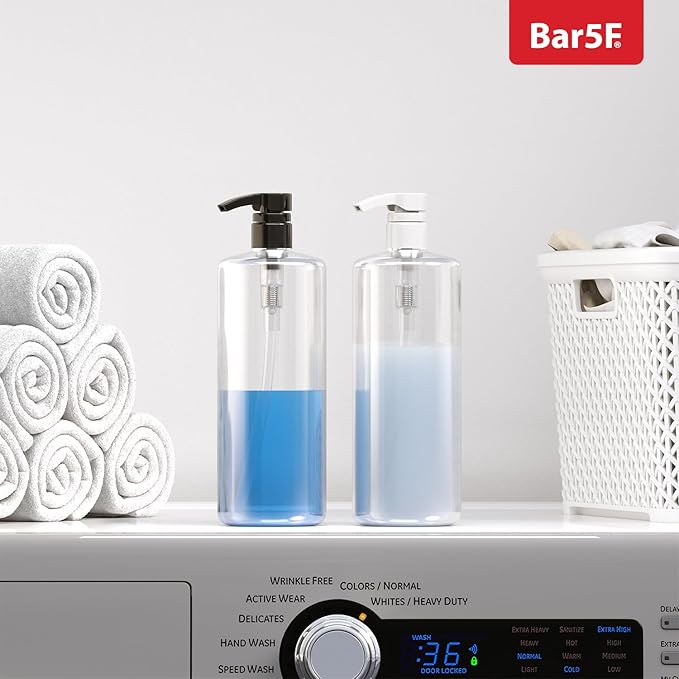 Bar5F Pumps for Shampoo and Conditioner Bottles, Salon-Brand Liters, 2 Pack