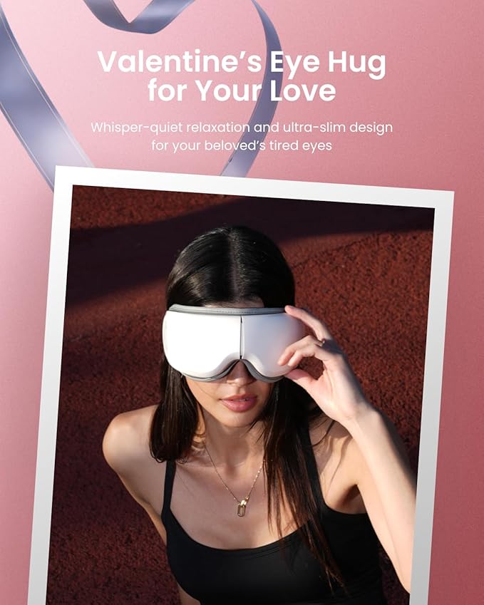 RENPHO Ultra-Quiet Eye Massager with Heat, Lightweight Eye Mask FSA Eligible HSA Face Massager Relax Reduce Strain Improve Sleep Eyeris Zen, Mothers Day Birthday Gifts