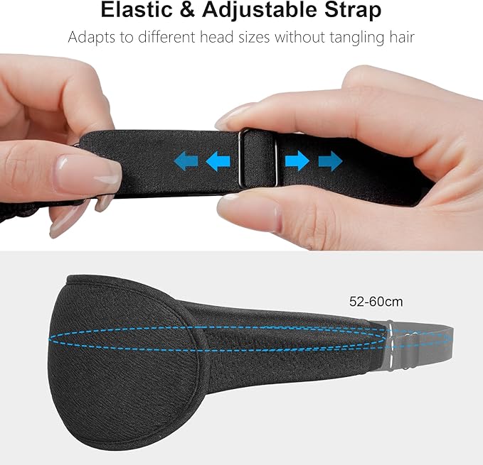 Gritin 100% Blackout Sleep Eye Mask for Women Men, Zero Pressure Sleep Mask