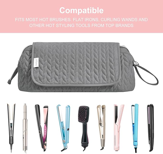 KarSyon Hair Tools Travel Bag with Hot Tool Mat 2 in 1 Organizer Bags
