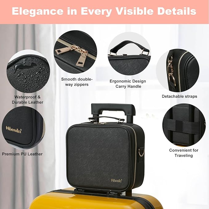 Mocado Travel Makeup Bag with Mirror Travel Makeup Organizer Makeup Case