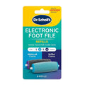 Dr. Scholl's Mixed Electric Foot File Roller Head Refills, 2 Count, with Diamond Crystals, Removes Hard & Dead Skin, Mixed Pack for Hard Skin, 1 Regular Coarse & 1 Ultra Coarse Refill