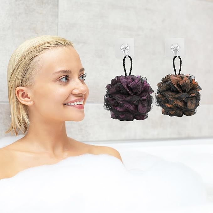 Loofah Sponge 60g/Piece, Bath Sponge Pouf Shower Loofah Body Scrubber Exfoliator Pack of 4
