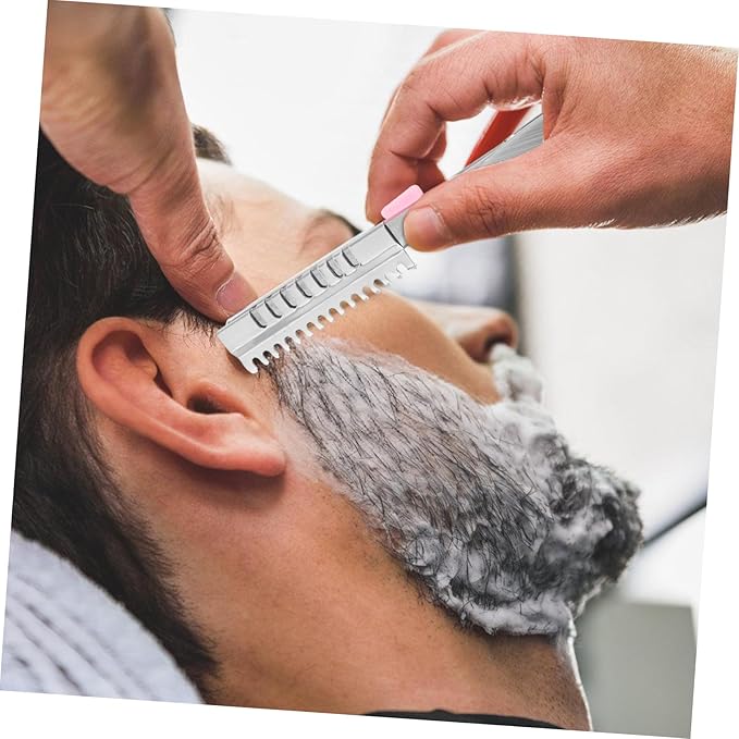 FRCOLOR Stainless Steel Manual Razor Shaver for Men Vintage Folding Straight Razor Beard Shaving Tool Eyebrow Shaping Haircut (Not Include Blade)