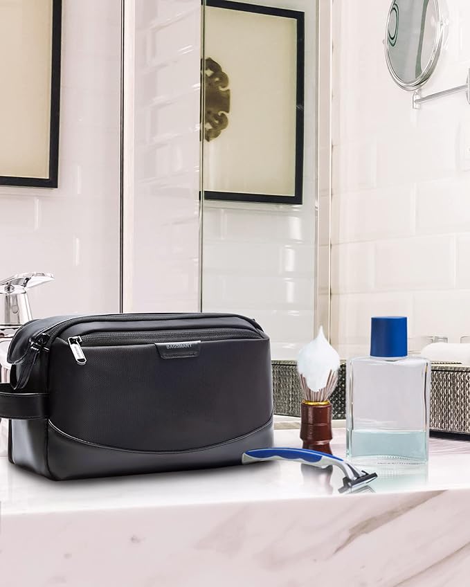 BAGSMART Toiletry Bag for Men, Large Travel Toiletry Organizer, Dopp Kit Water-resistant Shaving Bag for Toiletries Accessories - Black
