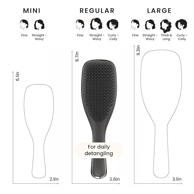Tangle Teezer Chrome Ultimate Detangler Brush, Straight to Curly, Gunmetal