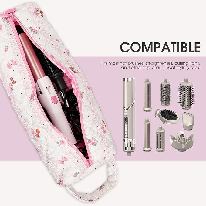 Cherry Hair Tools Travel Bag Compatible with Dyson Airwrap Shark FlexStyle