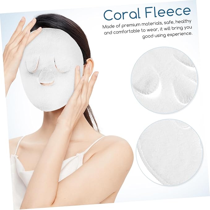 2pcs Coral Fleece Hot Compress Towel for Face Care Soft Mask Towel for Warm Cold Therapy for Spa and Home for Women