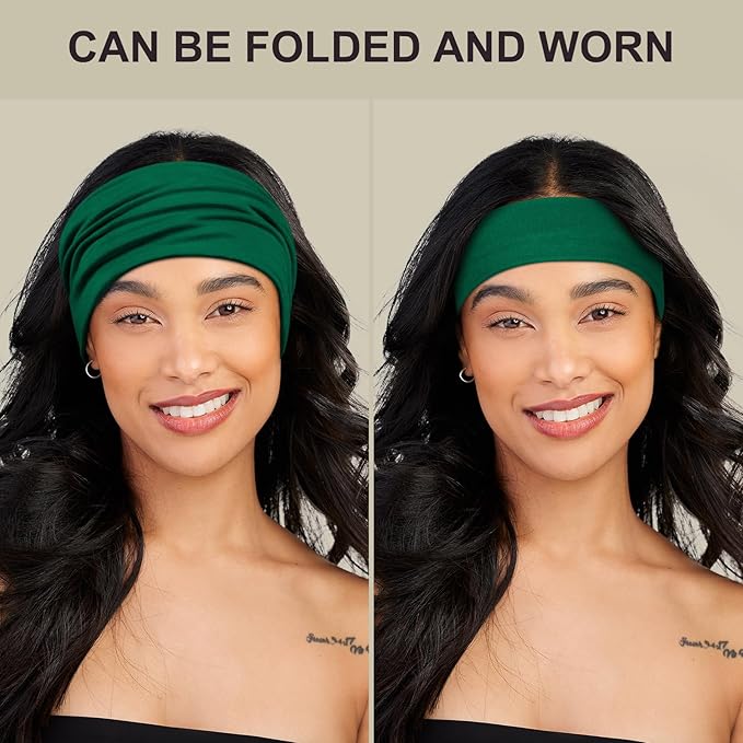 DiyJibb Headbands for Women, 7PCS Wide Cloth Hair Bands for Workout, Yoga, Skincare & Daily Wear, Soft & Stretchy