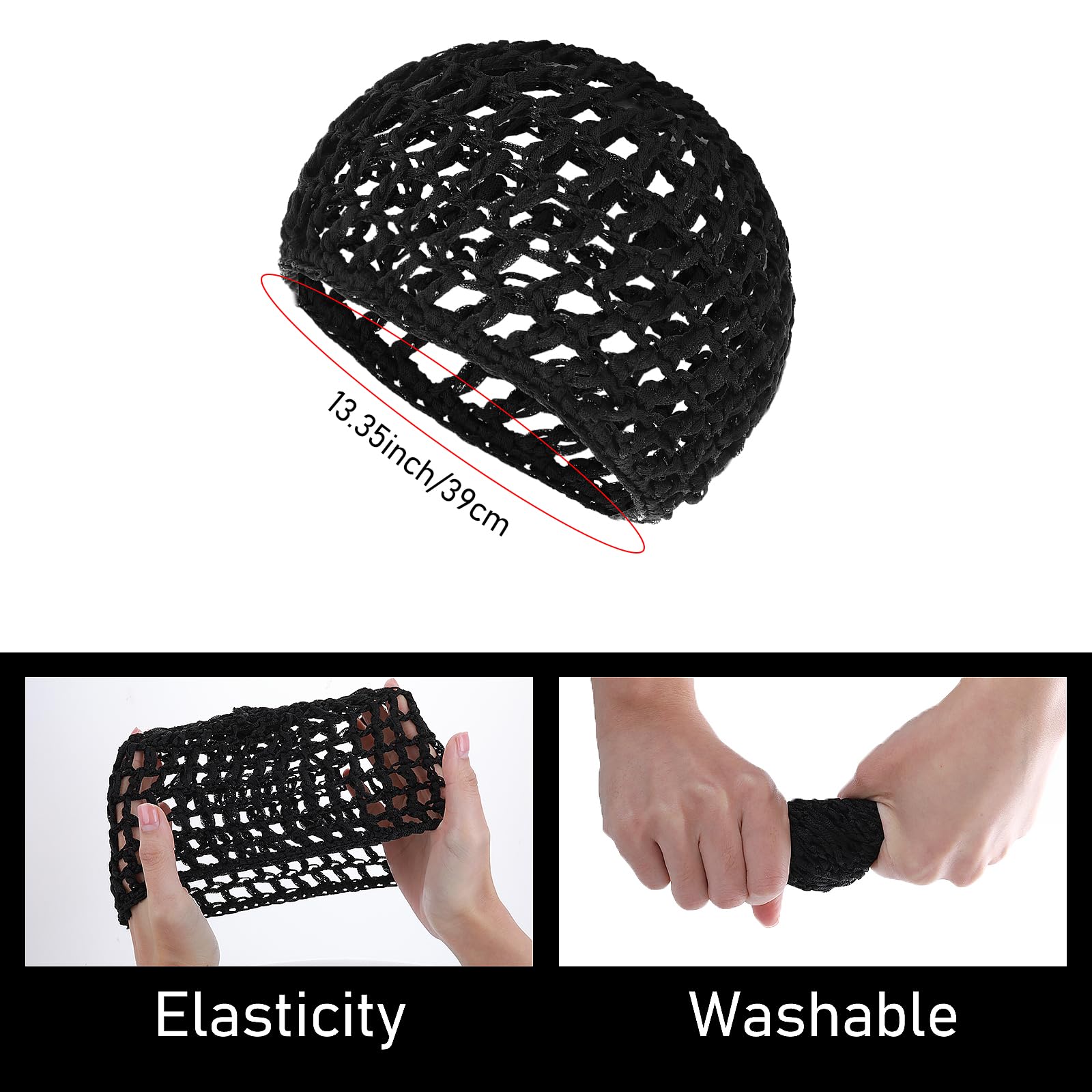 WLLHYF 2 PCS Wig Cap Hair Net Sleeping Bonnets Essentials Hairnets Elastic Bands Wrap Grip Crochet Braided Satin Cosplay Head Making Fix Mesh Sew Headwear Night Hats Women Men
