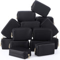 Kigeli Aesthetic Makeup Bags PU Leather Cosmetic Pouches Waterproof Plain Toiletry Bags Makeup Pouches Bulk for Women Party Gift Travel Storage Organizer(Black,7.1 x 2.8 x 4.3 in)