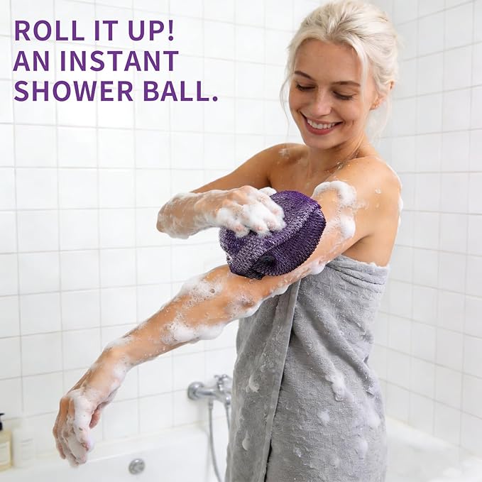 CZZXI 3-Pack African Net Sponge, Back Exfoliating Body Scrubber