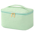 Meiyuuo Travel Makeup Bag for Women, PU Leather Cosmetic Bag, Light Green
