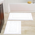 SHACOS White Bathroom Rugs Sets of 2 Pieces 32x20 inch, Super Soft Fluffy Bath Mats for Bathroom, Non Slip Washable Bath Rugs for Shower Tub Vanity Sink