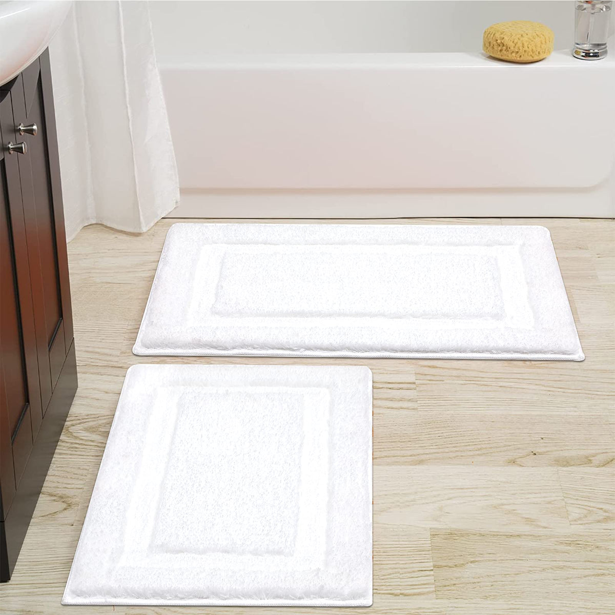 SHACOS Soft Microfiber Bathroom Rugs Set 2 Pieces with Toilet Rug