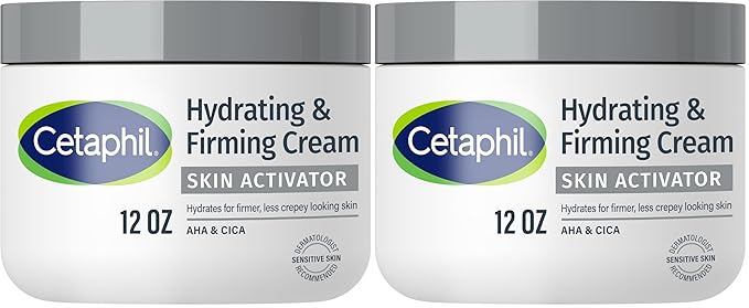 Cetaphil Skin Activator Hydrating & Firming Body Cream 12oz,Mandelic Acid (AHA) and Centella Asiatica (CICA) Cream,Hydrates and Firms Aging Skin,Anti-Aging Skincare,12 oz,(Pack of 2)