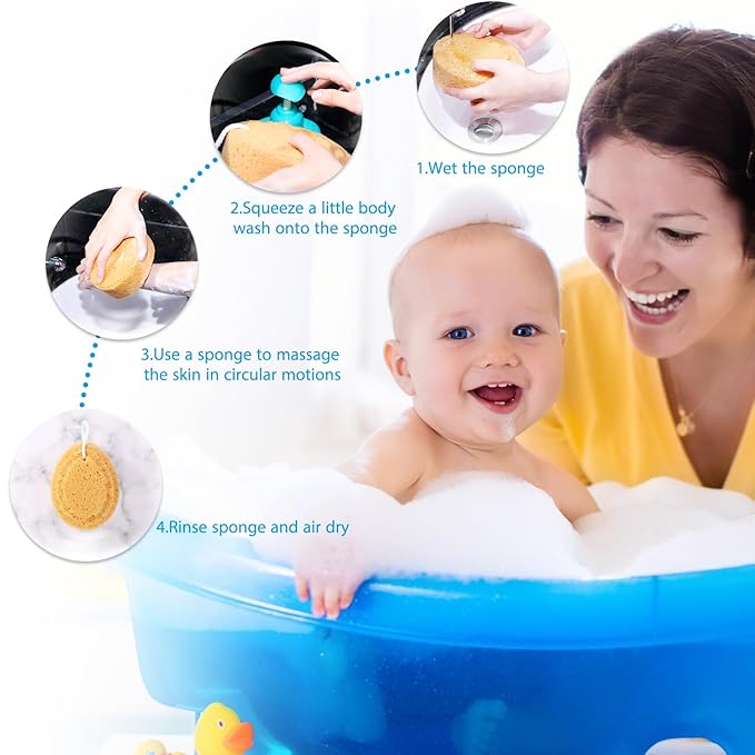 Boao 6 Pcs 5.5 Inch Foam Body Sponge for Bathing Soft and Deep Exfoliation