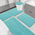 YIHOUSE Bathroom Rugs Set 5 Piece, Memory Foam Bath Mat Teal