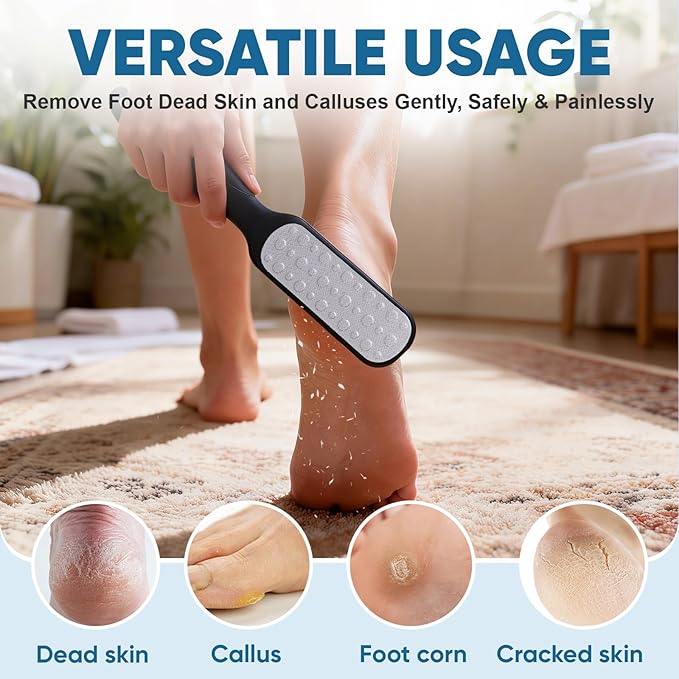 TEAWOO 3 Pack Foot Files Callus Remover, Stainless Steel Foot Rasp and Foot Scrubber, Professional Pedicure Tools for Dead Skin, Hard Skin and Calluses Removal