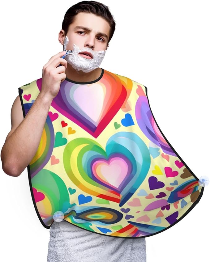 Purple Music Notes Print Beard Bib Shaving Apron, Beard Hair Trimming Cape – For Dad