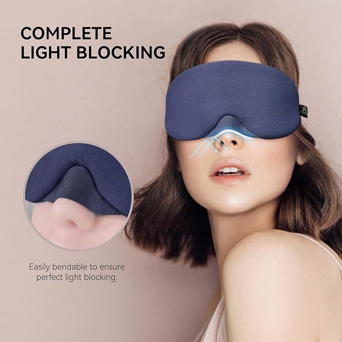 Mavogel Cotton Sleep Mask with Updated Bending Nose Design, 100% Handmade