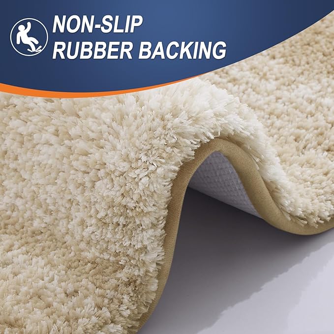OLANLY Microfiber Bathroom Rugs Sets 3 Piece, 47"x20"+24"x16"+24"x20"