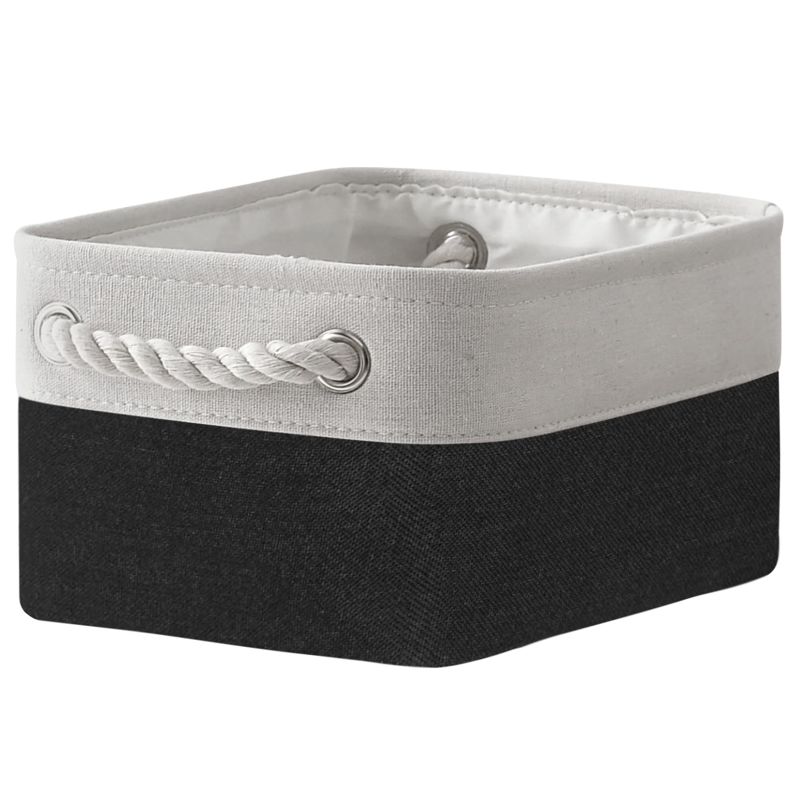 TheWarmHome Storage Bins for Shelves - 12x8x5.2 inch 1 Pack Storage Baskets for Gifts Empty for Closet Organizing Dog Gift Cloth Toy Cubes Box (White & Black)