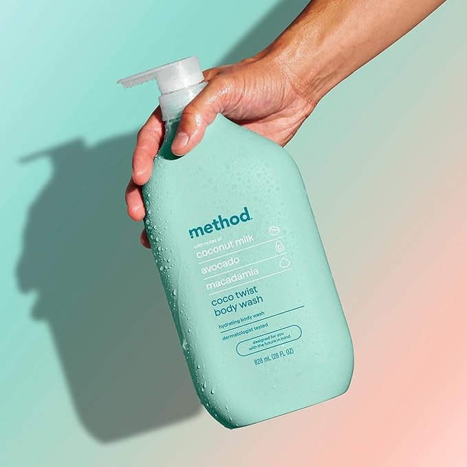 method Body Wash, Coco Twist - Leaves Skin Feeling Soft & Moisturized, Made Without Parabens, Notes of Coconut Milk, Avocado & Macadamia, 28 Fl Oz