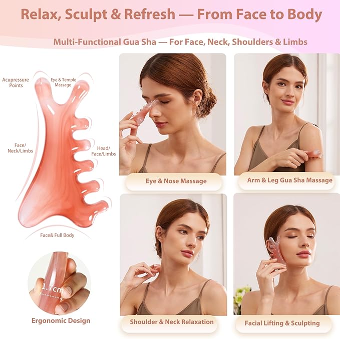 Papipapiqiao 3 Pack Head Massager & Scalp Comb - Manual Scalp Massager with Gua Sha Comb for Scalp Relaxation, Tension Relief, Resin Head Scratcher Stress Relief Tool for Women Men