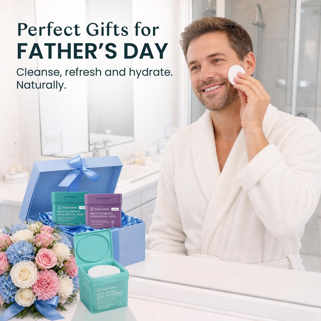 Body Restore Niacinamide Cooling Jelly Toner Pads – Fathers Day Gift for Dad, Korean Skin Care, Face Wipe with Hyaluronic Acid, Birthday Gifts for Women and Men – Cooling Jelly