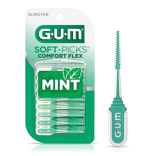 GUM Soft-Picks Comfort Flex Mint – Easy-to-Use Interdental Picks for Plaque Removal & Gum Health with Convenient Carry Case, Dentist Recommended, 80 Count