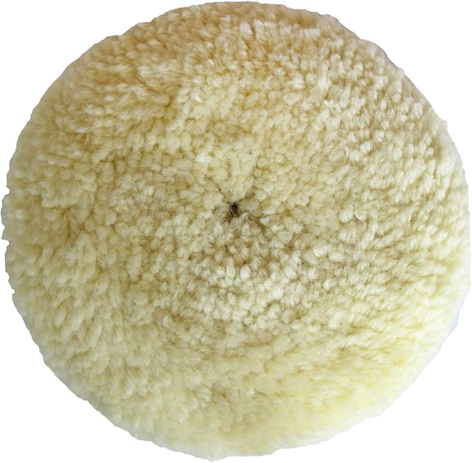 Wool Buffing Pad Kit 5" 3PCS 100% Natural Wool Car Auto Hook and Loop Grip Buffing Pad for Compound Cutting & Polishing for Car,Boats, Trucks and RVs Polishing Motorcycle Washing Machine