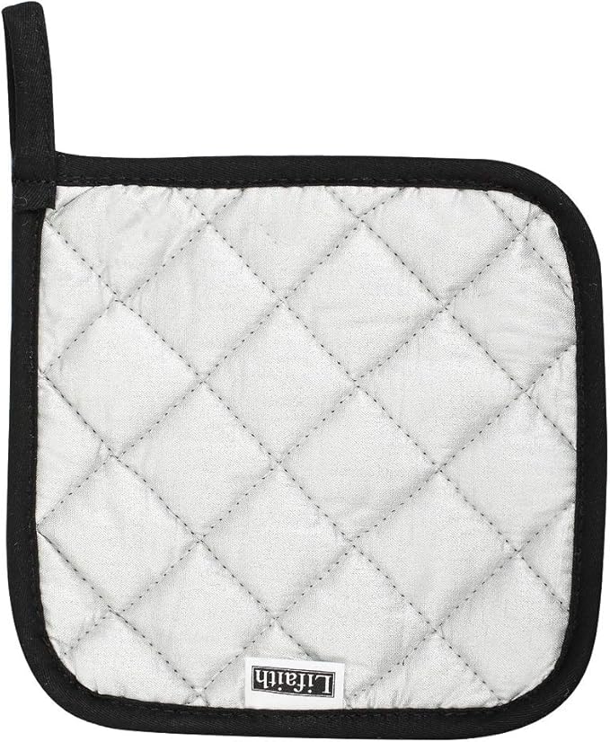 Lifaith 6 Pack Potholders Kitchen Pot Holders Set,Cotton Pot Holders for Kitchen 7 inch hot Pads,Heat Resistant Hot Pads for Cooking and Baking Black