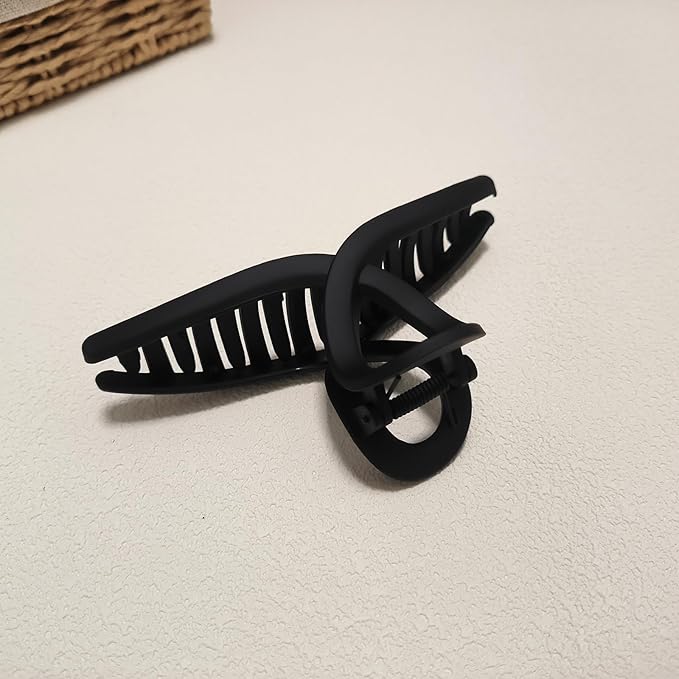 Nalodu 5 Inch Hair Claw Clips Extra Large No Slip Big Matte Jaw Clip for Long Curly Thick Hair Women, 4 Pack Black