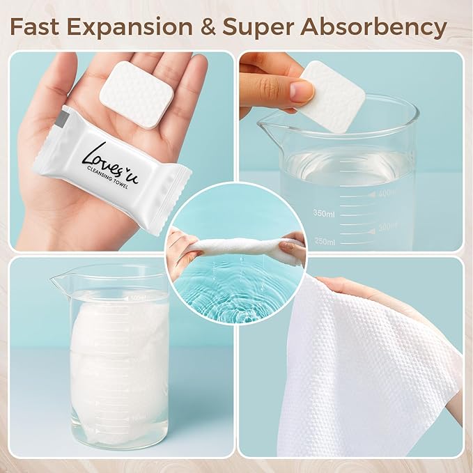 80 PCS Large Compressed Towels Tablets Disposable Compressed Face Towels Portable Cotton Coin Tissues 11.8x9.4in Soft Expandable Towels for Travel Camping Home Makeup Removal