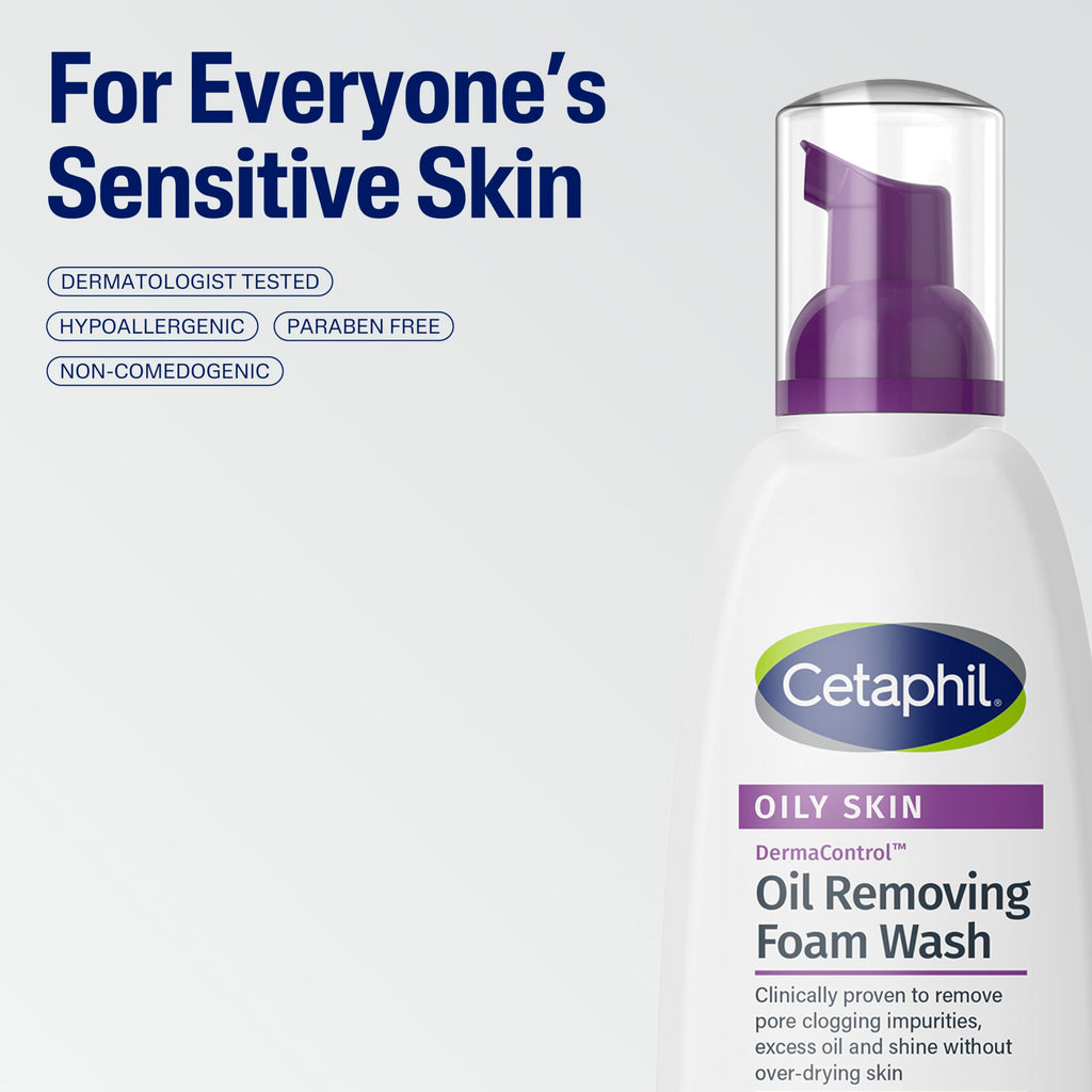 Cetaphil Pro Oil Removing Foaming Face Wash, Sensitive Skin, 8 fl oz, 3ct