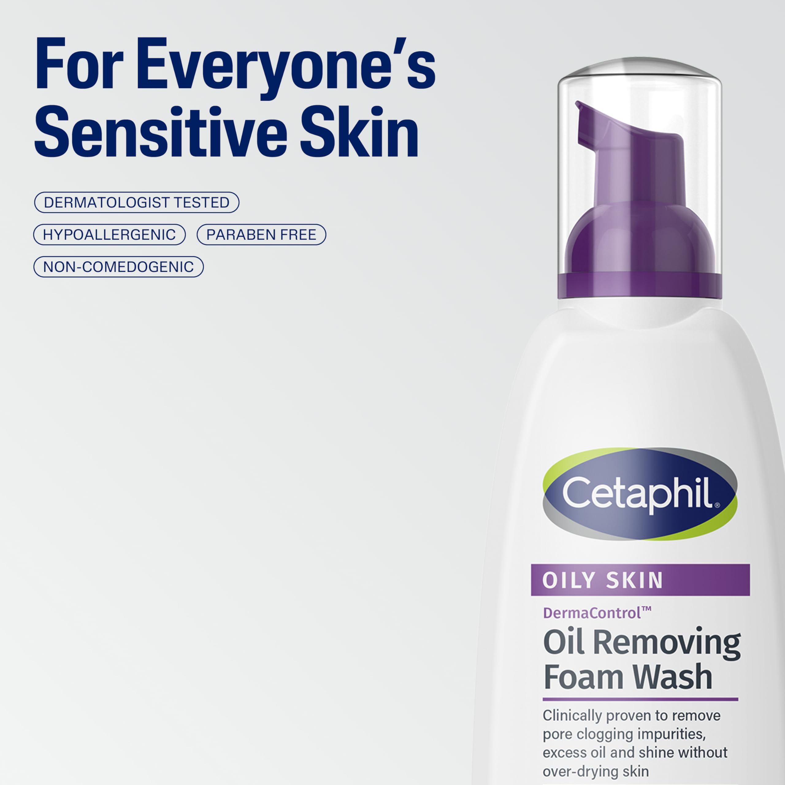 Cetaphil Pro Oil Removing Foaming Face Wash, Sensitive Skin, 8 fl oz, 3ct