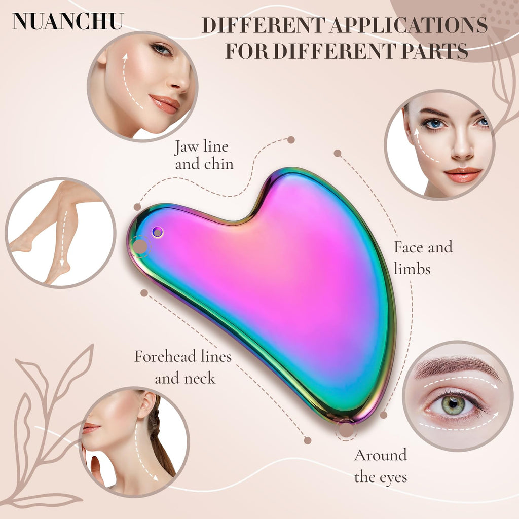 Nuanchu 304 Stainless Steel Gua Sha Facial Tool Rainbow