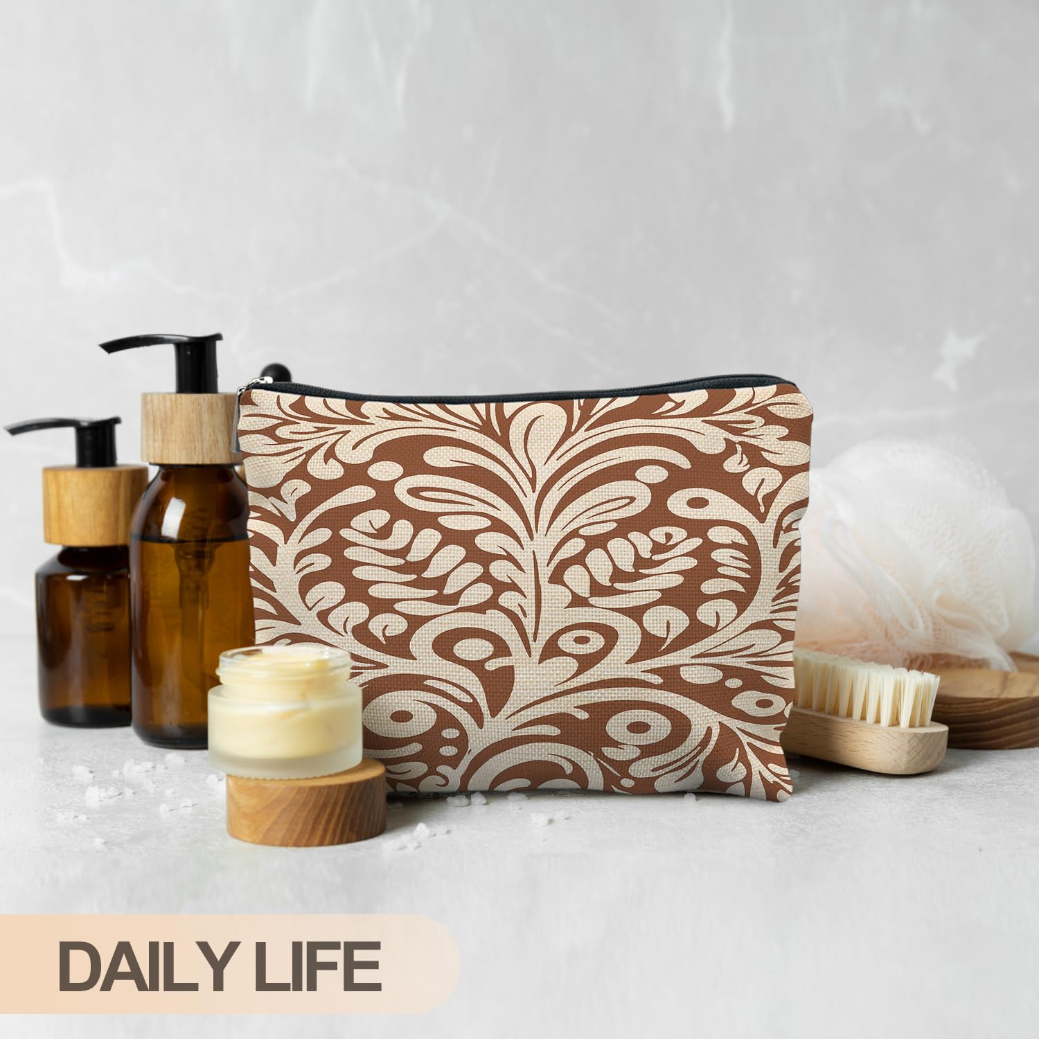 RYYCDOI Mexican Gifts for Women, Mexican Mom Gifts, Mexican Cosmetic Bag for Women, Vintage Mexican Talavera Art Makeup Bag, Retro Floral Makeup Pouch
