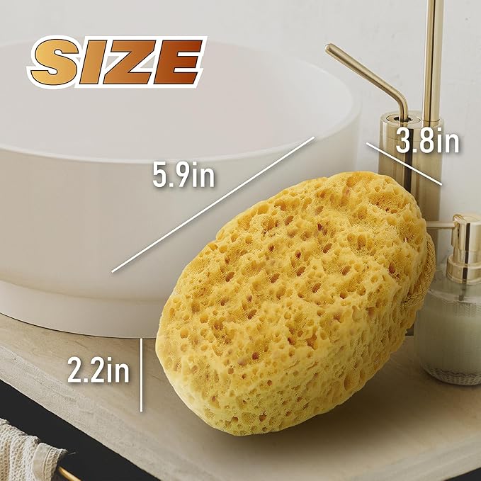 myHomeBody Bath Sponge, Foam Loofah, Shower Sponge for Body, Oval, 2 Pack