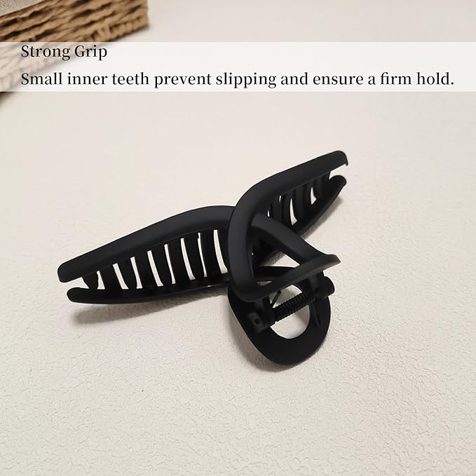 Nalodu 5 Inch Hair Claw Clips Extra Large No Slip Big Matte XL Clip for Thick Curly Long Hair Women, 4 Pack