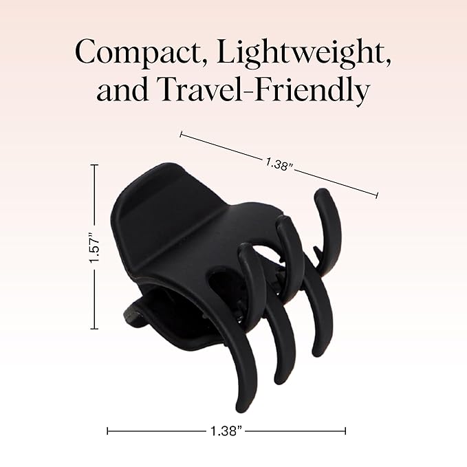 Kitsch Eco-Friendly Medium Claw Clips - Cute & Stylish Short Hair Accessories for Women, Girls | Ideal Size for Any Hairstyles, 2pcs (Black & Tortoise)